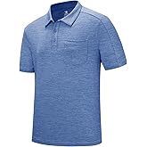 TBMPOY Men's Polo Shirts Short Sleeves with Pocket Lightweight Quick Dry Outdoor Casual Work Golf Sports Shirt