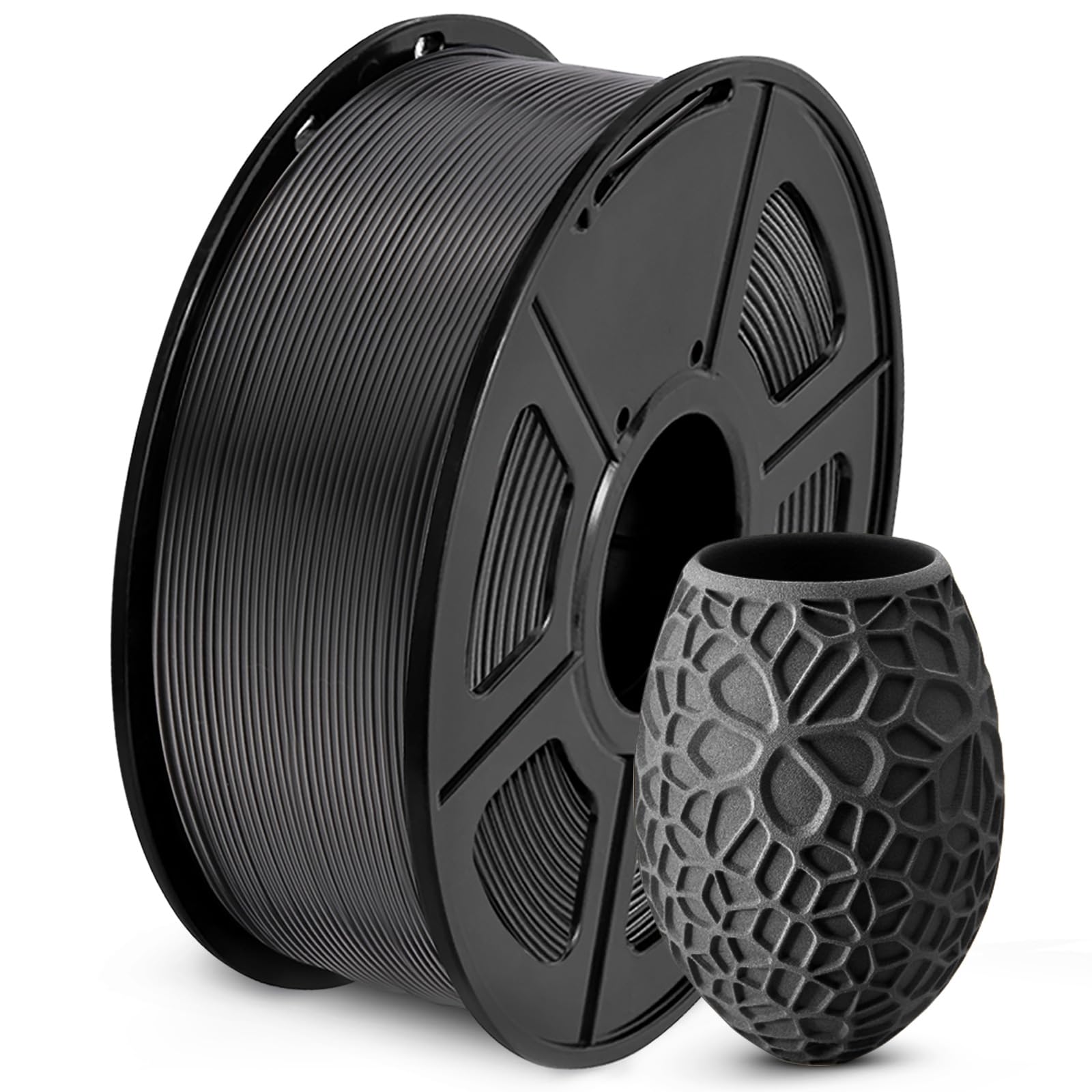 SUNLU PLA Filament 1.75mm Black, 3D Printer Filament Dimensional Accuracy +/- 0.02mm, Neatly Wound Black PLA 1KG Spool (2.2lbs), Fits for Most FDM 3D Printers