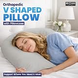Rohi Orthopaedic V Pillow with Pillowcase Anti Allergy Neck Back Support 70x30 view 2