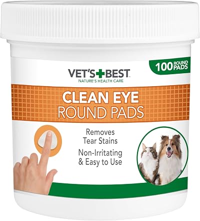 Vet's Best Natural Eye Cleansing Wipes for Dogs – 100 Disposables