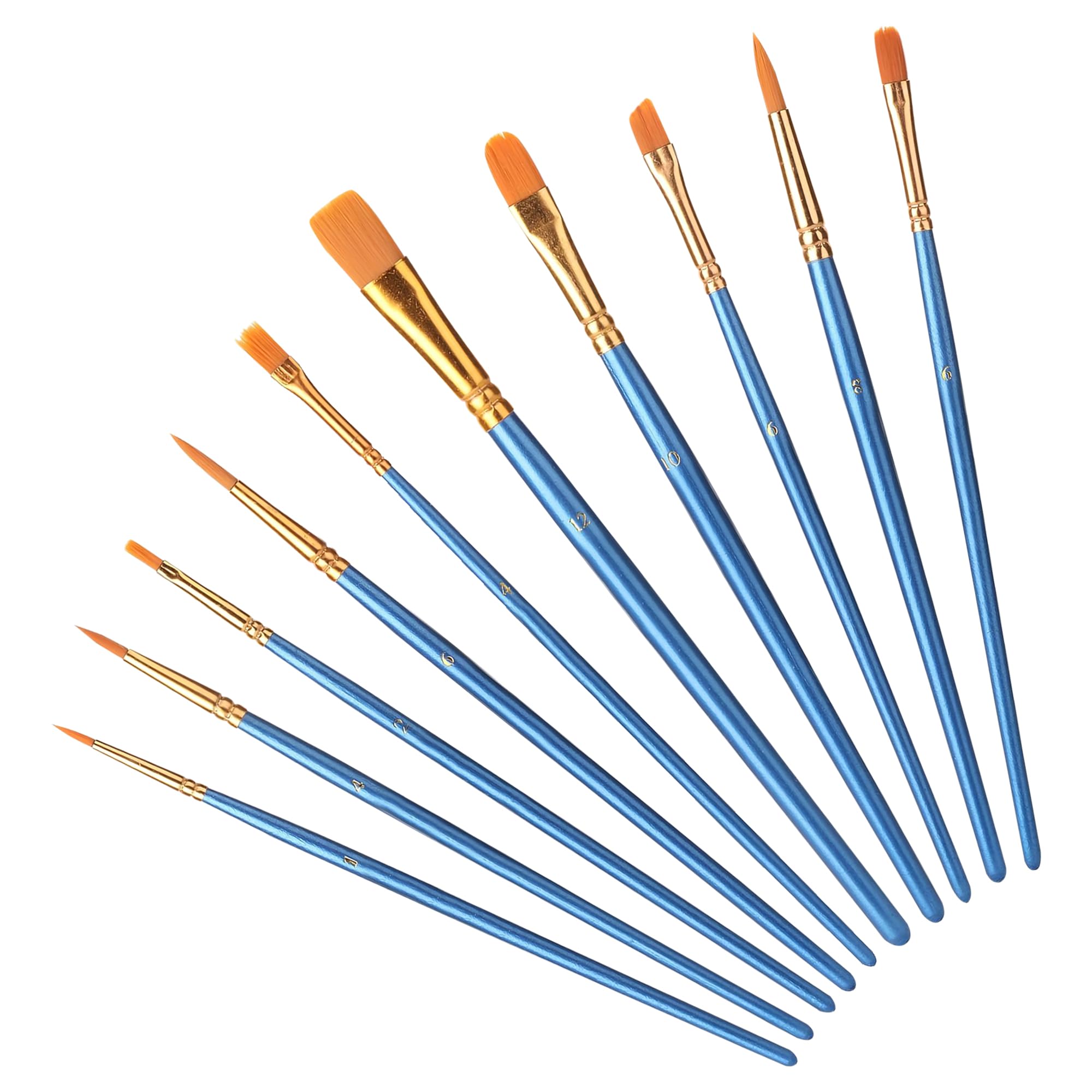 G4GADGET 10 Pack Artist Paint Brushes – Assorted Sizes Paintbrush Set for Acrylic, Watercolour, Oil & Gouache – Fine, Thin & Small Brushes for Art, Kids, Crafts & Detailing