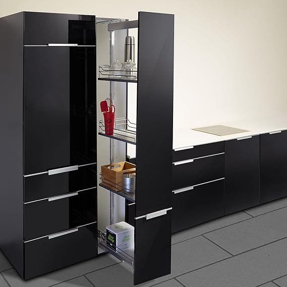 Dispensa-X Apothekerauszug 1600-2000 mm inkl. SoftstopPlus, Clickfixx und 5 ARENA Classic Tablaren für 300 mm breite Schränke