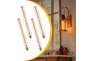 UMLAEN 11.8 Inch Long Tubular Light Bulb Dimmable LED Edison Light Bulbs 5W, T30 Vintage LED Bulbs 2700K Warm White, Amber, S