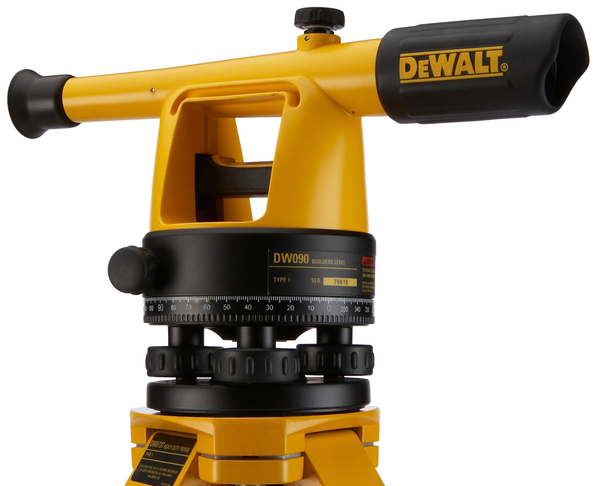 DEWALT Builder Level Tool with Tripod and Rod, 20X Magnification (DW090PK)