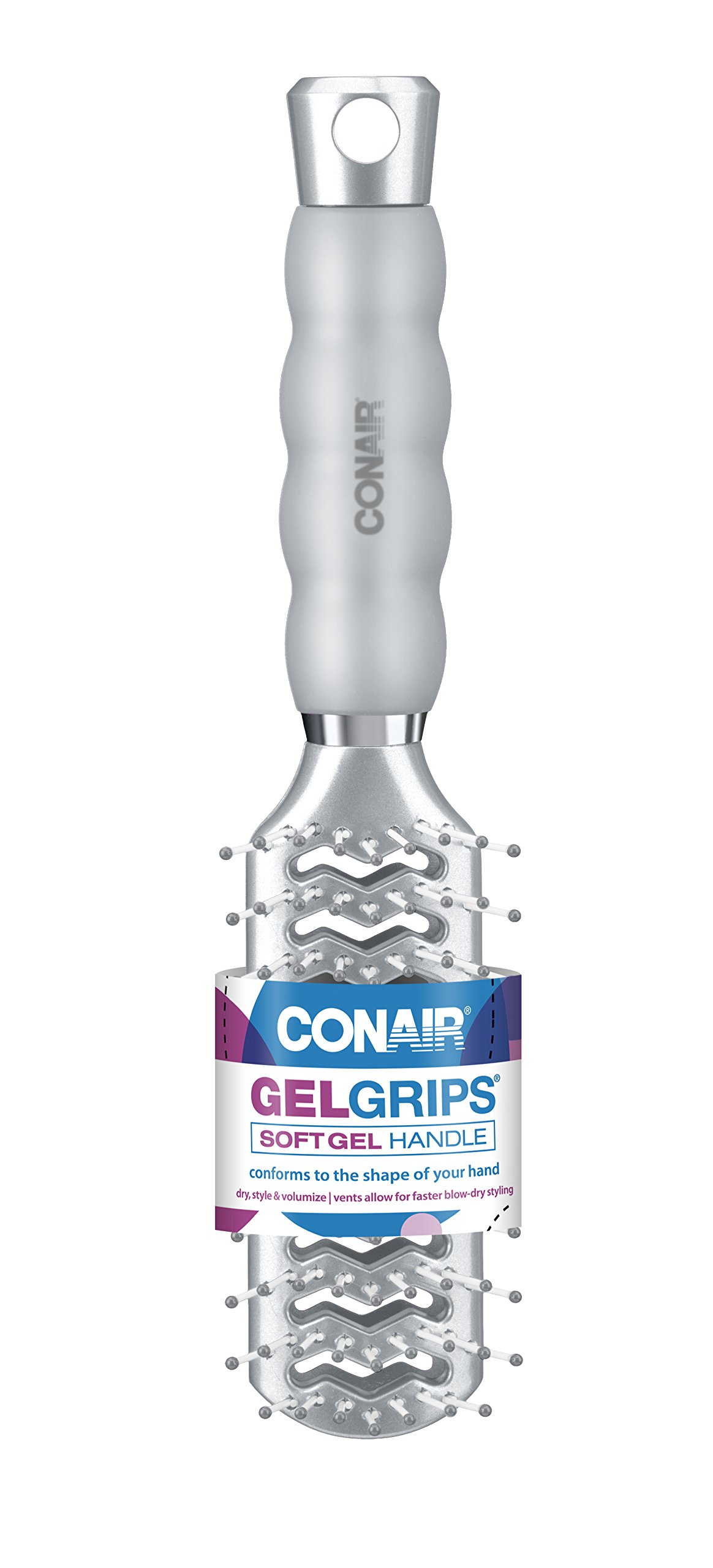 Conair Brush Gel Grips Soft Gel Handle Round Tourmaline