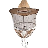 NIZEFEI Beekeeping Hat with Veil Bee Hat with High Visibility Veil Outdoor Professional Protector Bee Keeping Supplies