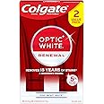 Colgate Optic White Renewal Teeth Whitening Toothpaste, Whitening Fluoride Toothpaste Pack, Made with Hydrogen Peroxide, Helps Remove Tea, Coffee, and Wine Stains, High Impact White, 2 Pack, 3.0 oz