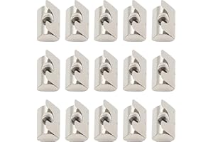 FOCMKEAS 15PCS Roll in Spring M8 T Nuts,3030/4040 Series Universal with Spring Sheet Suitable for Aluminum Extrusion Profile with 8mm Groove Depth, Carbon Steel Nickel-Plated