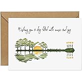 Musical Nature Guitar Greeting Card, Wishinig you a Day Filled With Music And Joy, Friends and Family - Celebrate Special Moments with Harmonious Surprises, Blank Inside for Birthday/Wedding/Anniversary