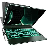 YEKBEE Case with Keyboard for iPad 9th Generation (10.2", 2021) | 360° | 7 Modes | Backlit | 12 Colors | Thin, Light & Protective for iPad 9, 8th & 7th Gen, Air 3, Pro 10.5 with Pencil Holder