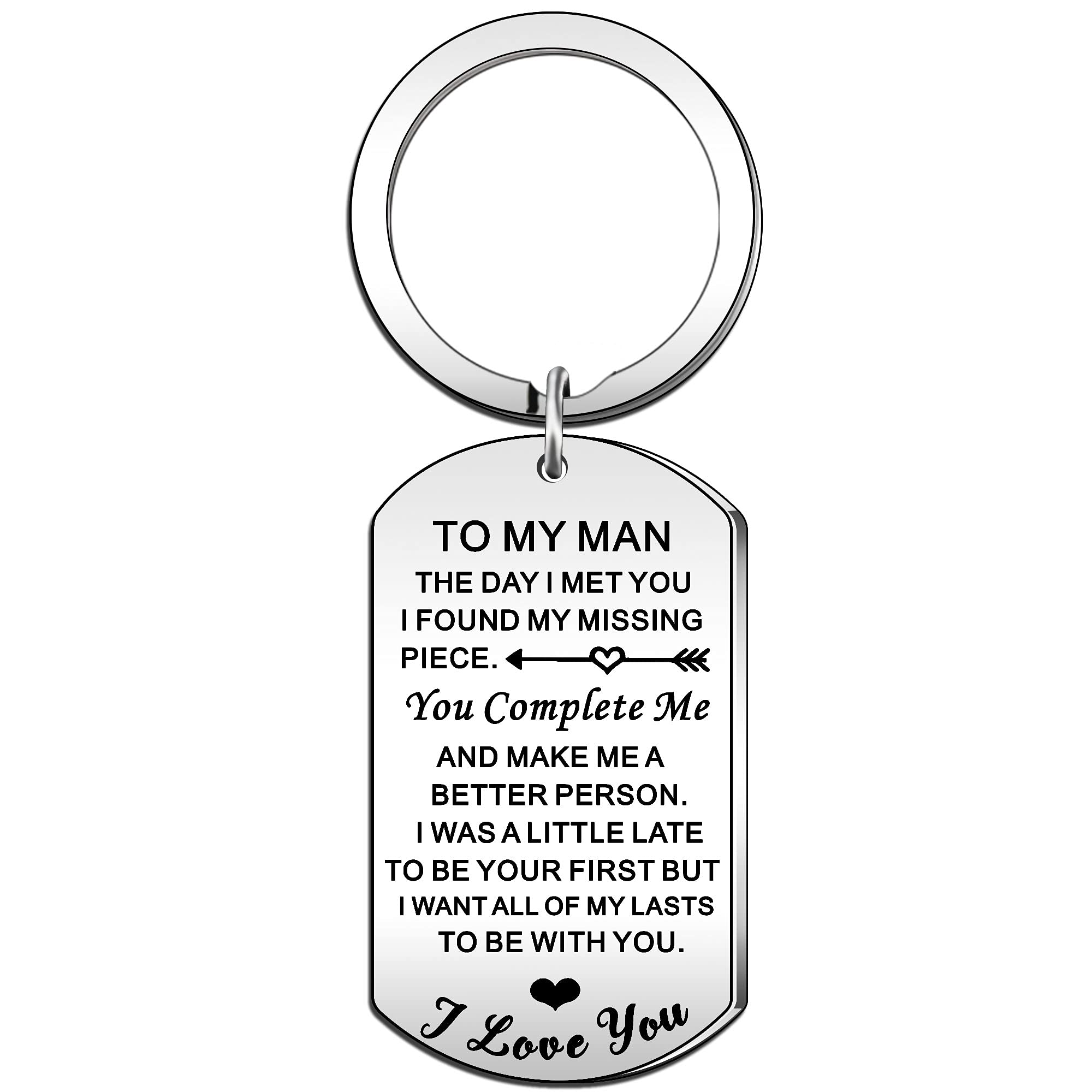 FMCC Valentines Day Gifts for Him Men Anniversary Keyring Gifts for Him I Love You Gifts for Boyfriend Husband To My Man