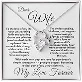 Zahlia Wife Necklace Gift Idea She’ll Love - Romantic Pendant Jewelry with Message Card & Gift Box for Birthday, Anniversary, Christmas, or Valentine’s