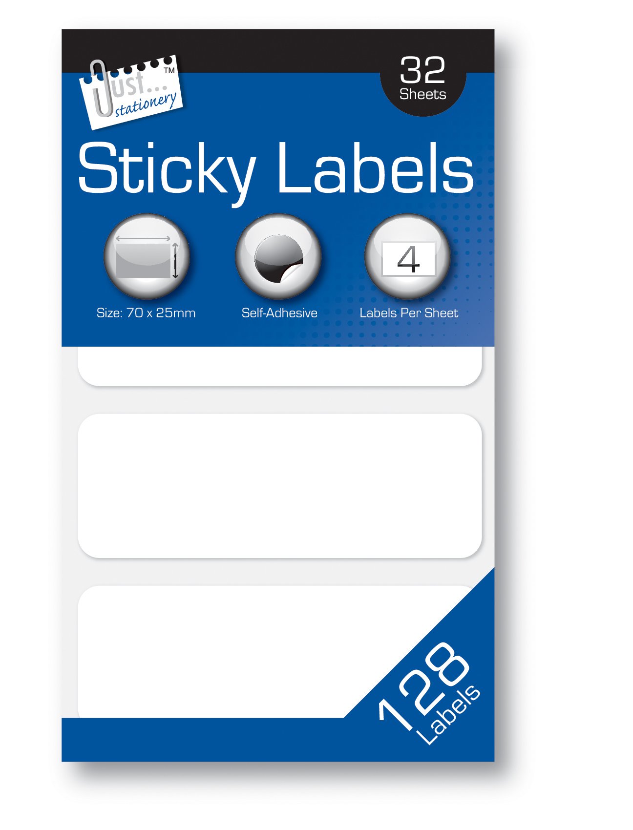 Just stationeryTallon White Sticky Labels - 70 X 25MM