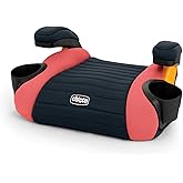 Chicco GoFit Backless Booster Car Seat, Travel Seat for Car, Portable Children 40-110 lbs. - Coral/Orange