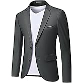 MY'S Men's Slim Fit Blazer, Two Button Casual Lightweight Jacket, Sport Coat for Daily