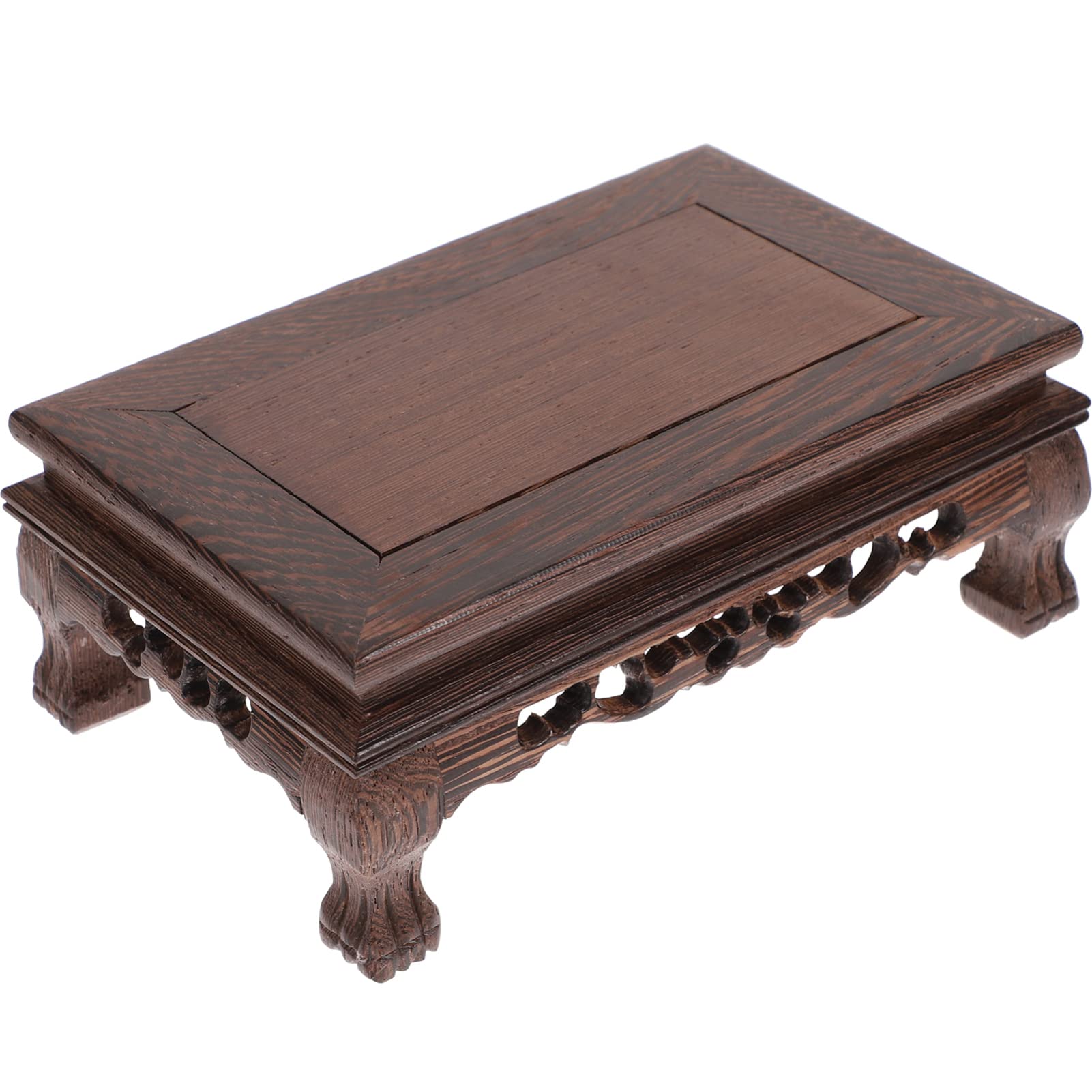 Operitacx Chinese Style Wooden Vase Base 7.48 Inch Flower Pot Stand for Planters Crafts Display Home Decoration