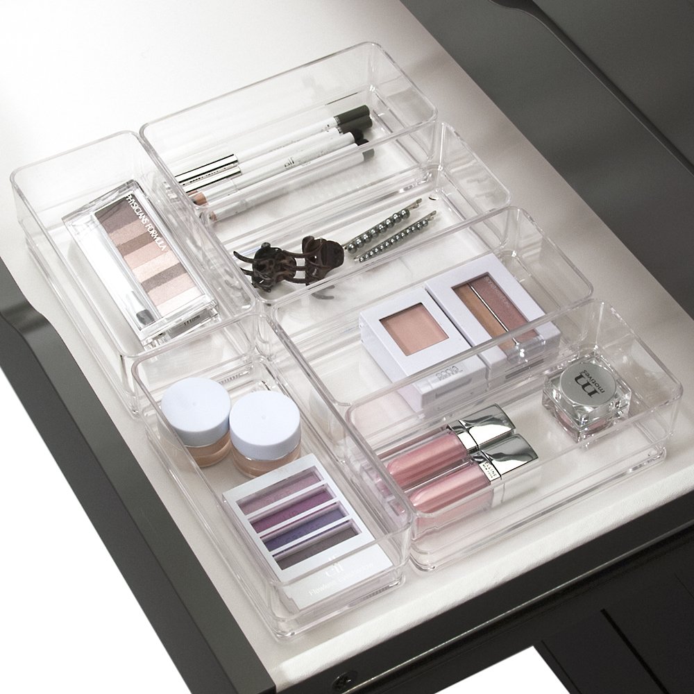 STORi Break-Resistant Plastic Drawer Organizers 6" x 3" x 2" l Set of 6