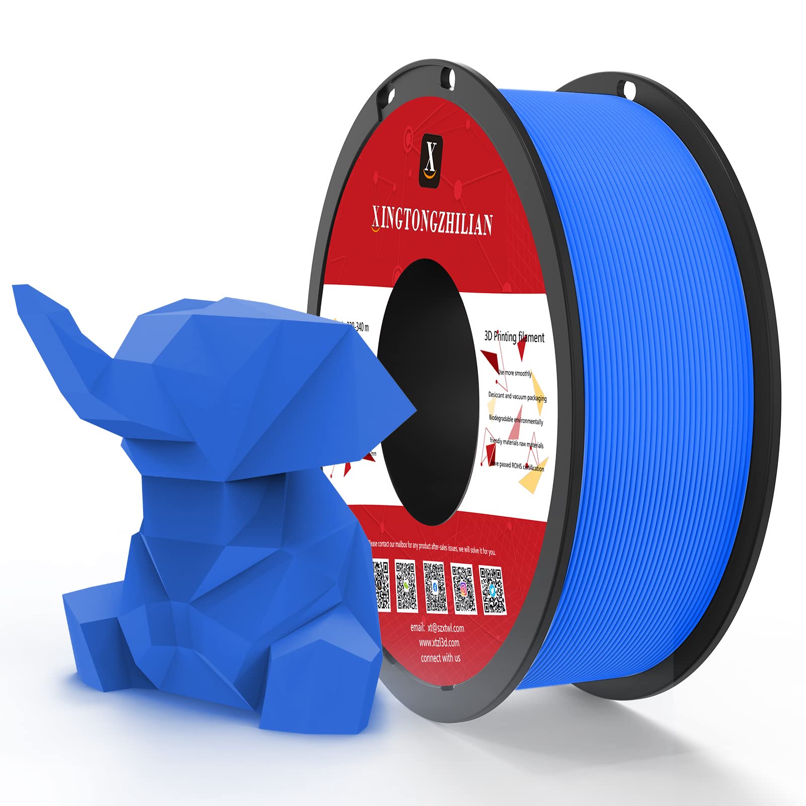 PETG+ Filament 1.75mm, PETG+ 3D Printer Filament, Dimensional Accuracy +/- 0.02mm,3D Printing Filament for 3D Printers, 1Kg/ 1Spool Blue