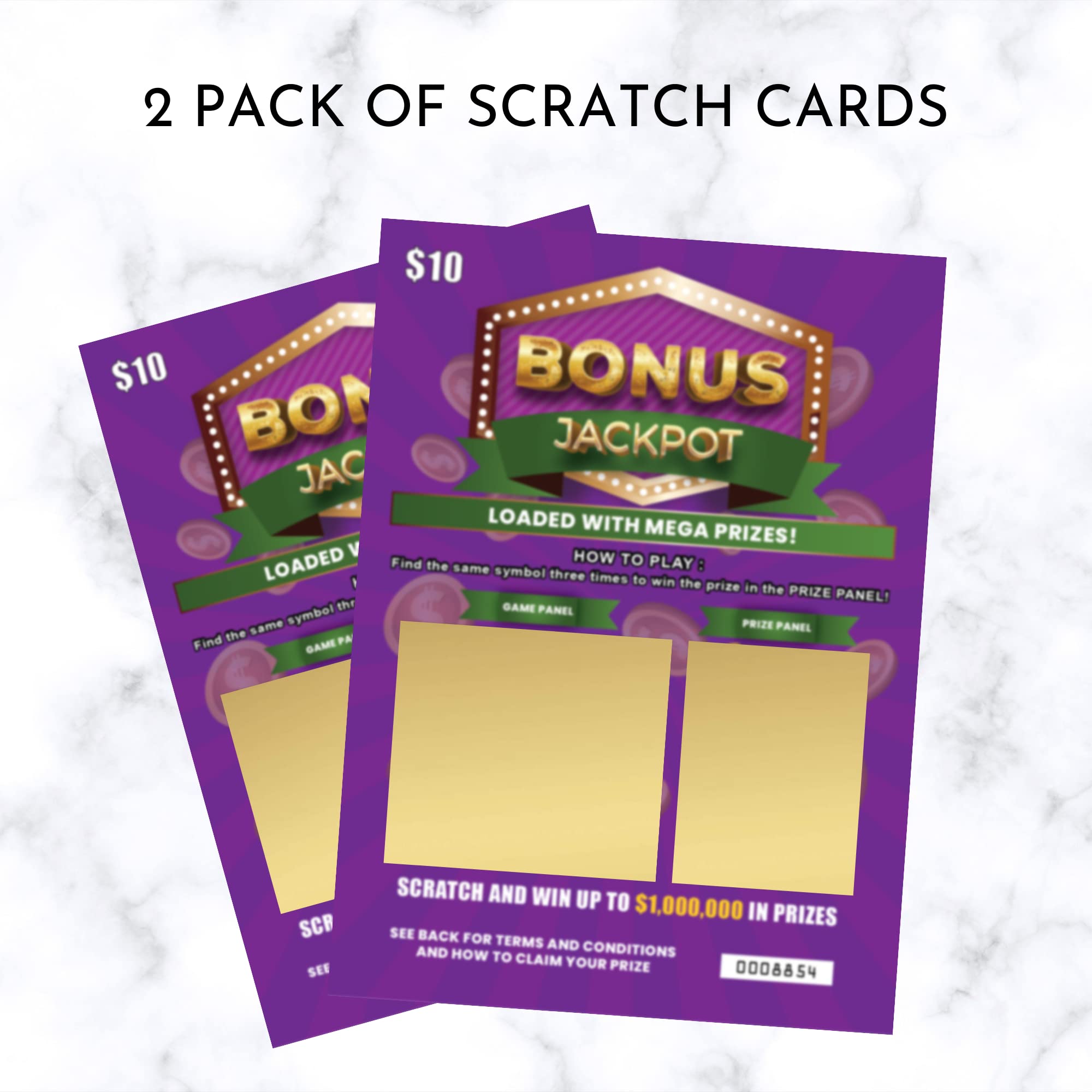 Grandparents Baby Announcement Scratch Off Lottery Tickets, 2 Pack with Envelopes, Multicolor