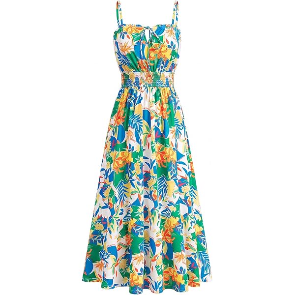 GRACE KARIN Women's 2026 Floral Corset Sundress Summer Milkmaid Spaghetti  Vacation Dress Flowy Boho Floral Maxi Dresses with Pockets Black Yellow  Floral S at Amazon Women's Clothing store