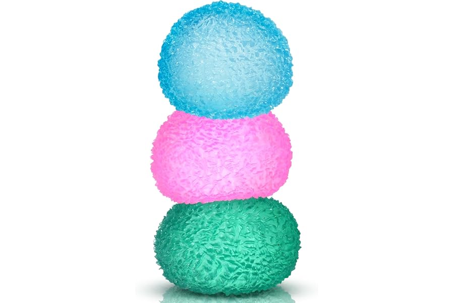 3pc Stress Balls for Adults, Squishy Ball Sensory Textured Memory Gel Fidget Toys for Kids/Adults Hand Exercises, Valentines Day Party Favors Anxiety Relief Squeeze Ball(1.80“)