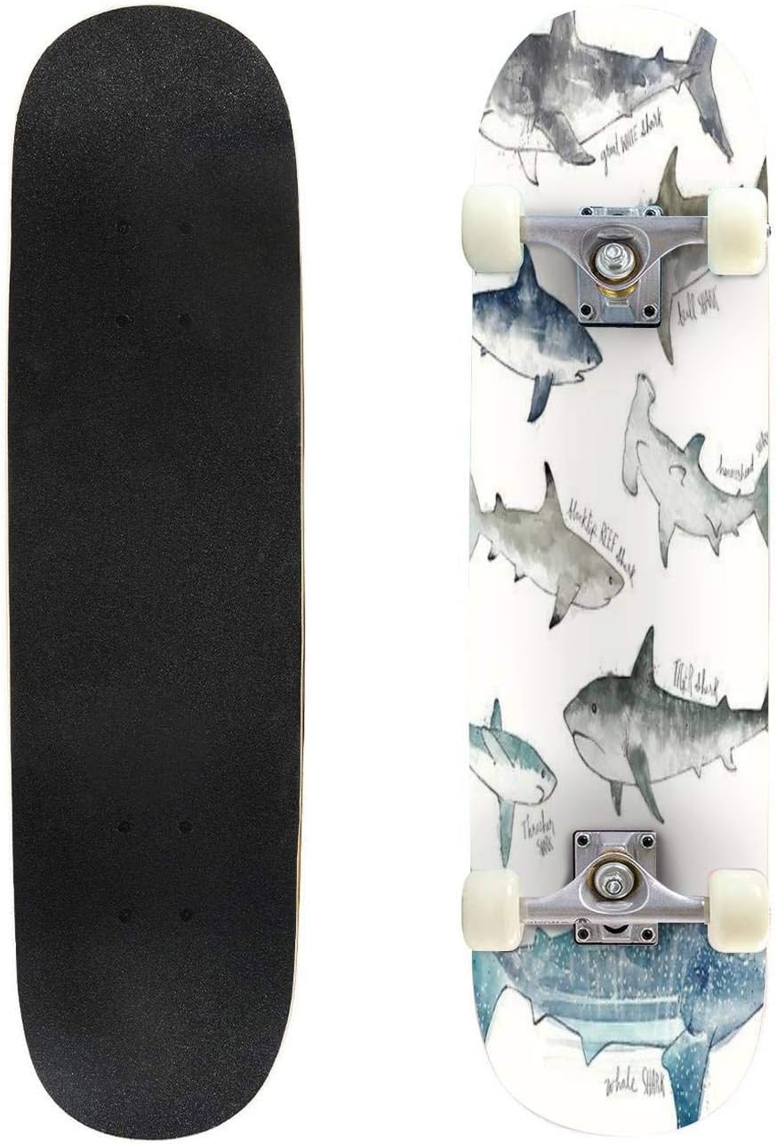 Cuskip Daffodil Hound Skateboard Complete Longboard 8 Layers Maple Decks Double Kick Concave Skate Board, Standard Tricks Skateboards Outdoors, 31"x8"