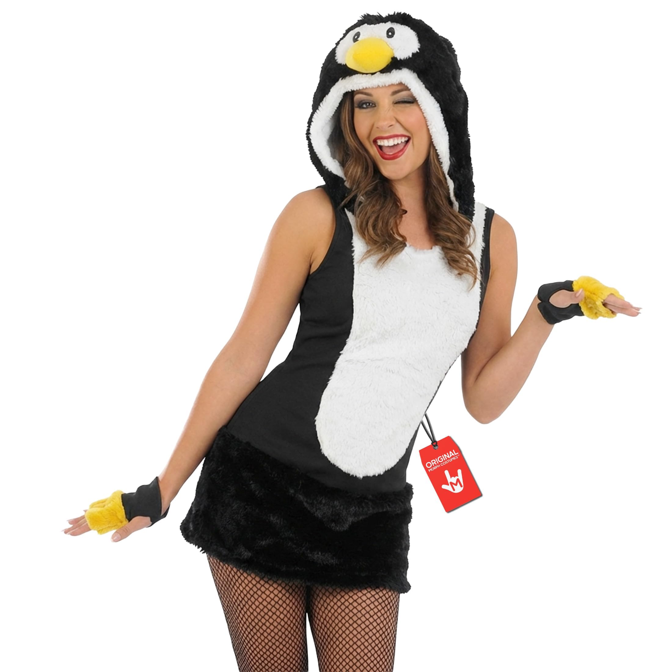 Fun Shack Womens Penguin Costume Ladies Sexy & Cute Black Animal Dress Outfit, L, Penguin