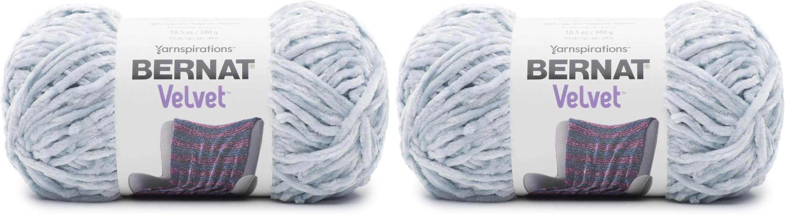 Bernat Velvet Yarn, Softened Blue (Pack of 2) Image