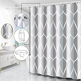 Miorkly Grey Shower Curtain 180x180 cm Mould-Proof Waterproof 12 Hooks view 2