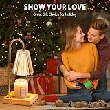 SHANNA Electric Candle Warmer Lamp Dimmable Timer 2 Bulbs Golden view 7