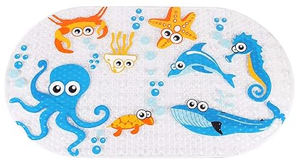 Ksnrang Badewannenmatte Kinder Rutschfest, Badewanneneinlage für die Badewanne antibakteriell latexfrei, extra lang Baby Anti