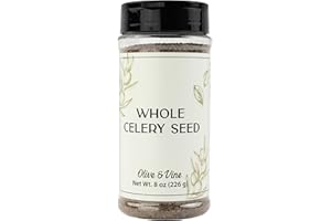 Olive & Vine Whole Celery Seed, Subtle Earthy Flavor, For Pickling & Dressings, Rich Tradition, Authentic Taste, For Global Recipes (8 Ounce)