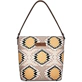 Wrangler Western Hobo Bag for Women Aztec Canvas Shoulder Bag with Wide Strap