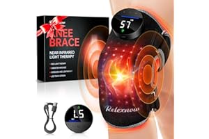 RELEXNOW Red Light Therapy Knee Brace, Vibration Knee Massage with Extension Band, Wireless Rechargeable Controller,660nm and 850nm Near Infrared Light Therapy Device for Knee/Elbow/Shoulder Pain Relief