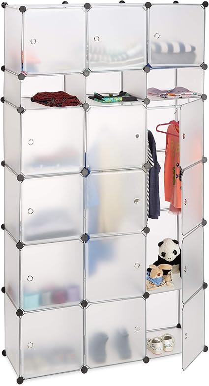 Relaxdays Etagere Cubes Rangement Penderie Armoire Compartiments Plastique Chaussures Modulable Transparent Amazon Fr Cuisine Maison
