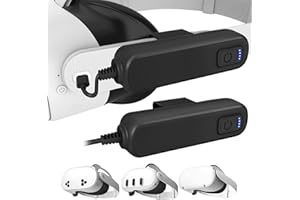 2-Pack 5000mAh Battery Pack for Meta/Oculus Quest 3S/3/2, 18W PD Fast VR Charger, Extended 4-8H Playtime, Dual Fast Charging,