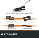 WORX WG745E 40V Brushless Cordless Lawn Mower 41cm Deck 2x 4.0Ah Batteries view 7