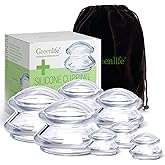 GreenLife® Cupping Therapy Sets -Silicone Cups Set Firm (7 Cups) Professional Massage Tool for Muscle Soreness Pain Relief Body Neck Knee, Deep Muscle Massager, Anti Cellulite Joint Pain Recovery