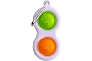 Fat Brain Toys Simpl Dimpl - Simple Dimple - Orange/Lime - Popping Fidget Keychain