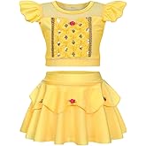 Jurebecia Girls Two Piece Swimsuit Princess Bikini Set Toddle Kids Ruffles Bathing Suit Role Play Swimwear