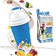 DASZERX® Slushie Maker Cup - Quick Frozen Magic Slushy Maker Cup, DIY Homemade Squeeze Icy Cup, Portable Smoothie Slushie Cup with Spoon and Straw for Juices, Milk and Slushies Maker (Blue)