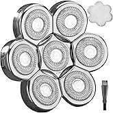 WAHFOX Universa 7 Heads Shaver Replacement Head for Head Shaver, and many Brands Head Shaver 7 Blades 7D Replacement Shaver Head Blade 7 Heads Shaver Head (Silvery)
