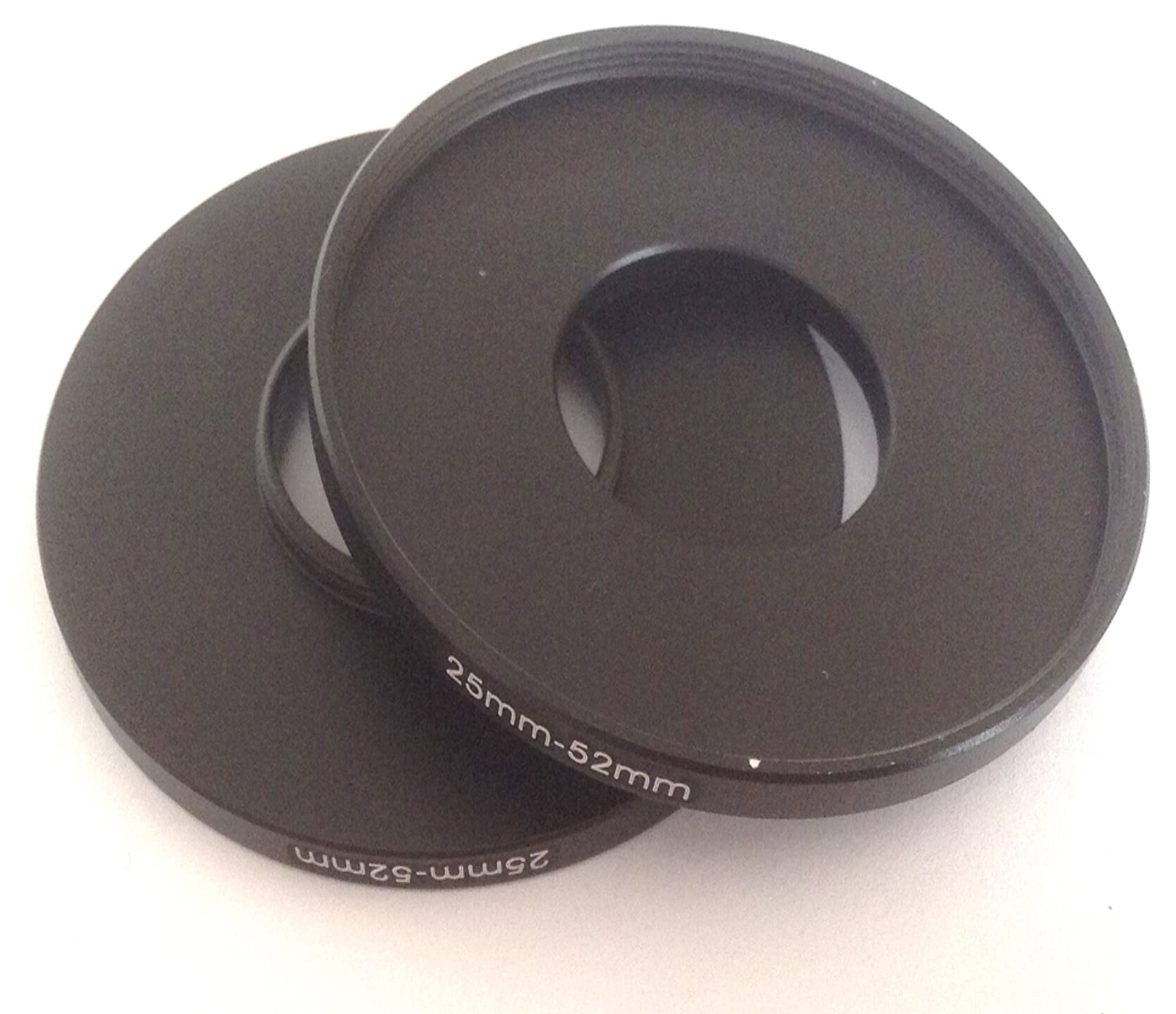 2x Metal 25-52mm Step Up Rings Screw Adapter Diameter D-SLR Photo Video Digital Camera Lens Connect-ing Size 25mm To 52mm Filter Circle Film Picture View Fix-ing Connector Focus Parts Accessories