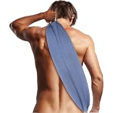Evridwear Exfoliating Back Scrubber for Shower, Back Washer for Men Women | Loofah with Handle, Extended Length, Stretchable, Deep Cleansing for Hard-to-Reach Areas, Skin Massage (Blue)