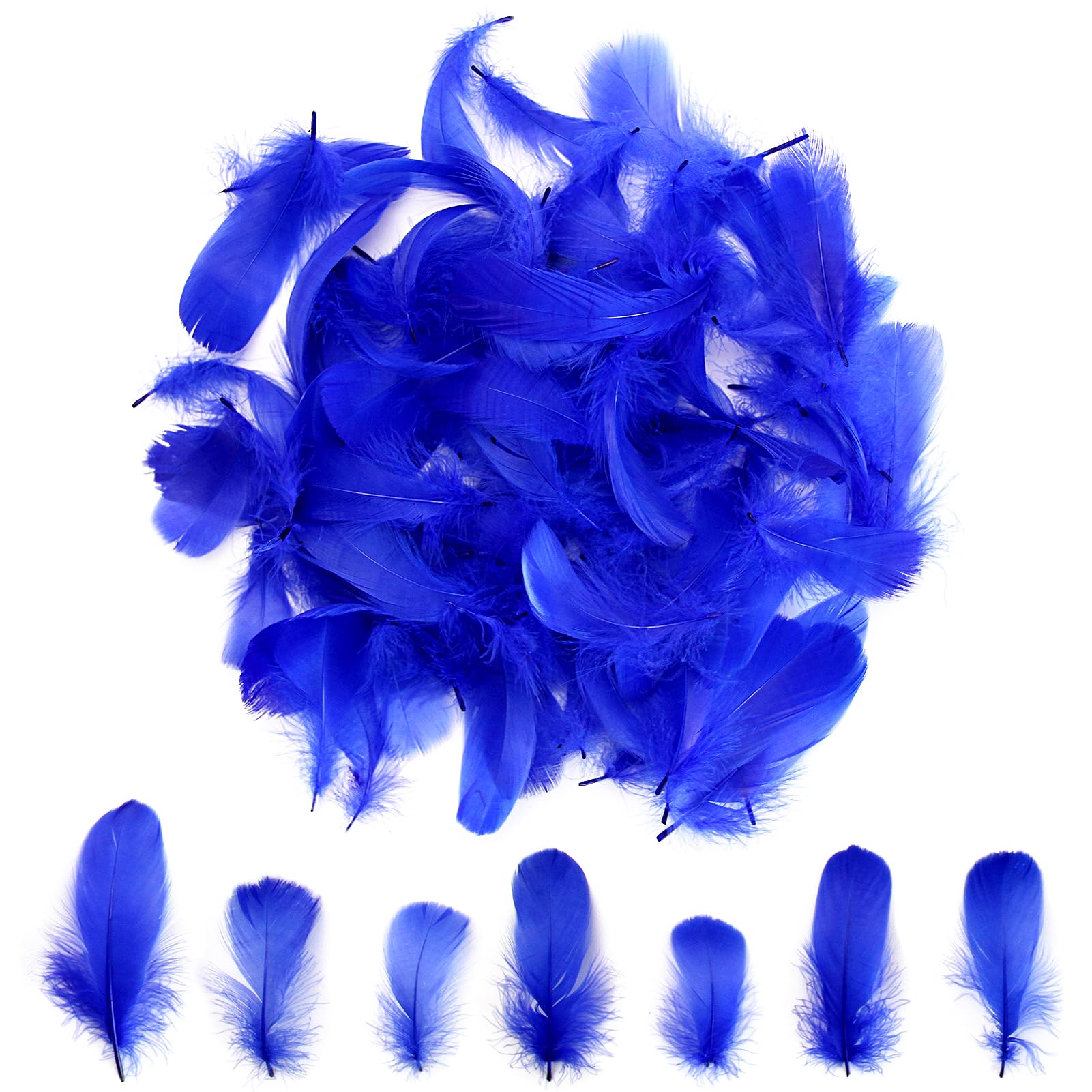 300pcs Blue Feathers 2-3 Inches Bulk Feathers for