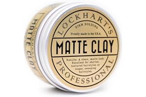 LOCKHART’S AUTHENTIC Lockhart’s Classic Matte Clay - Handcrafted Pomade For Men - Made With Kaolin & Beeswax - Medium/Firm Hold, Natural Matte Finish - Handcrafted Styling Clay for a Professional, Textured Look (3.4oz)