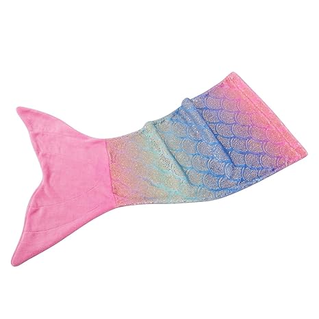 softan Meerjungfrau Decke für Kinder Mädchen Flosse Kuscheldecke Glitzernde Fischschwanz Flanell Fleece alle Jahreszeiten Sch