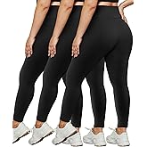 HLTPRO 3 Pack Plus Size Leggings for Women(X-Large - 4X)- High Waist Stretchy Soft Pants for Workout Running Yoga