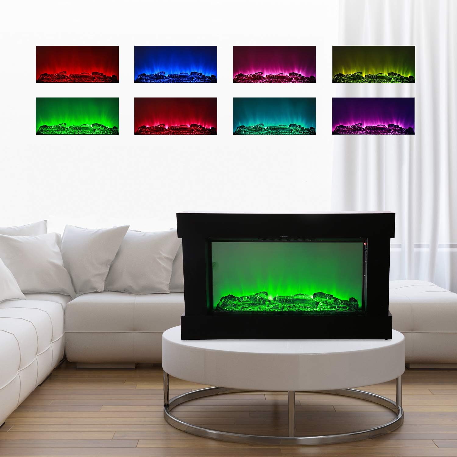 DOIT 38Inch Large Embedded Electric Color Changing Room Fireplace,Insert/Corner Space Heater w/Remote Control