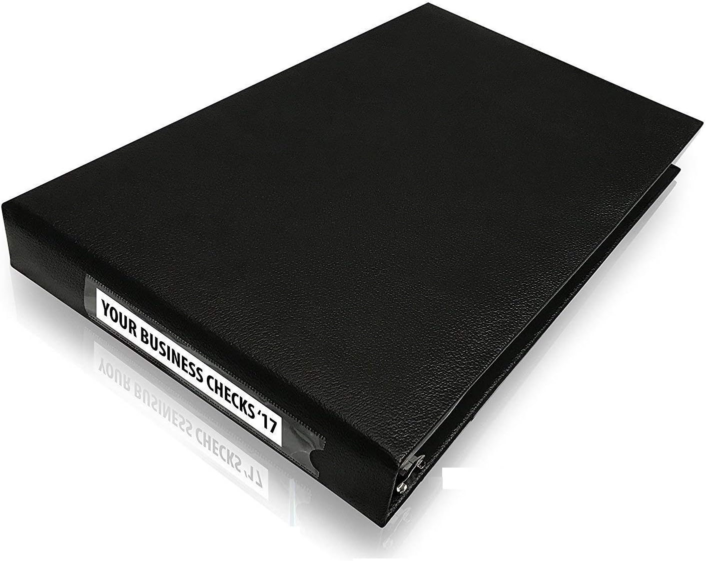 Premium 7 Ring Business Check Binder for 3 on a Page Checks - Large Storage Pouch, Calendar, and Pen Included, | 600 Check / 200 (9" x 13") Sheet Capacity, Black : Office Products